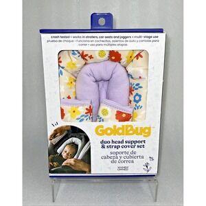GoldBug Duo Head Support & Strap Cover 4 Piece Set Floral Print Works w Stroller